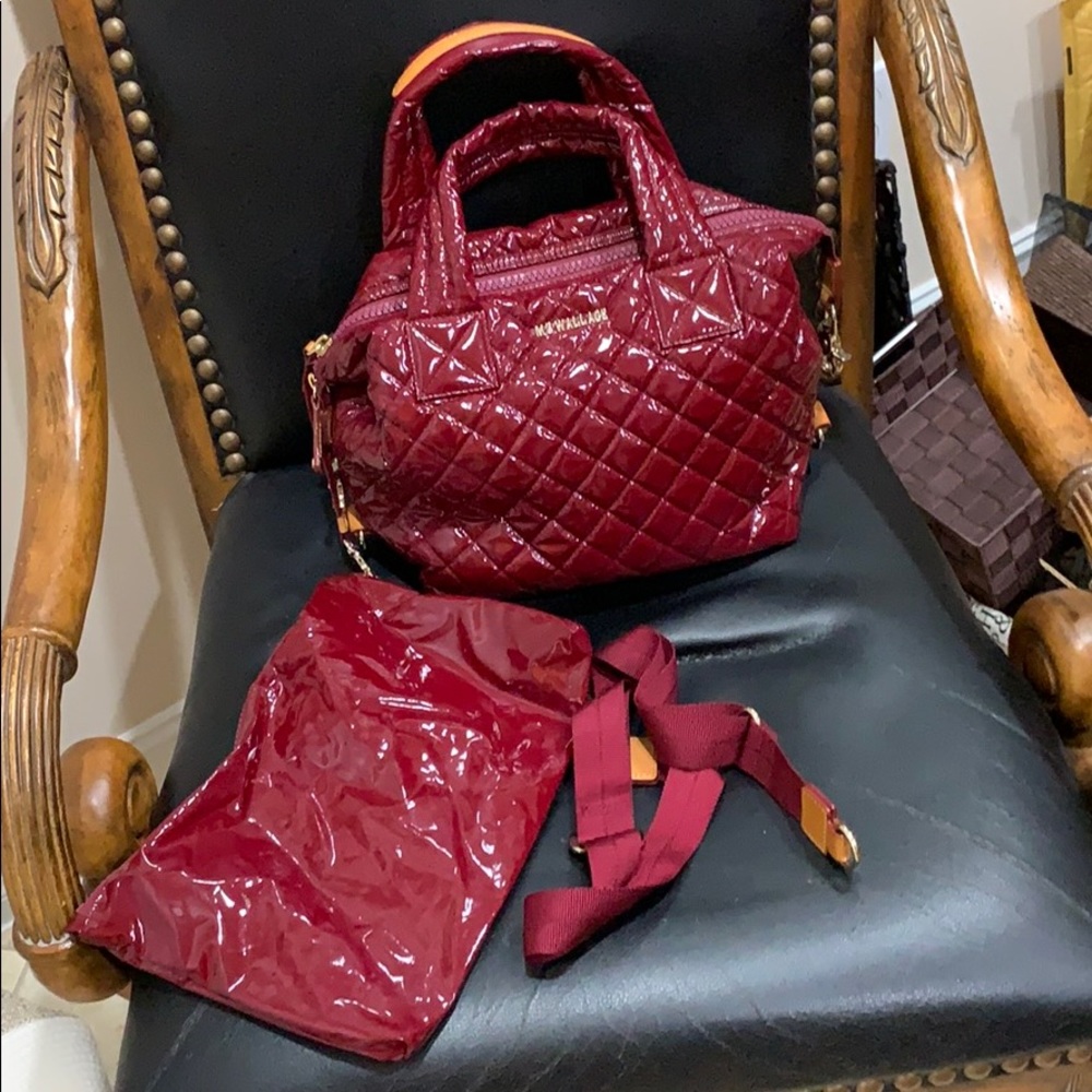 MZ WALLACE Small Cranberry Lacquer Sutton